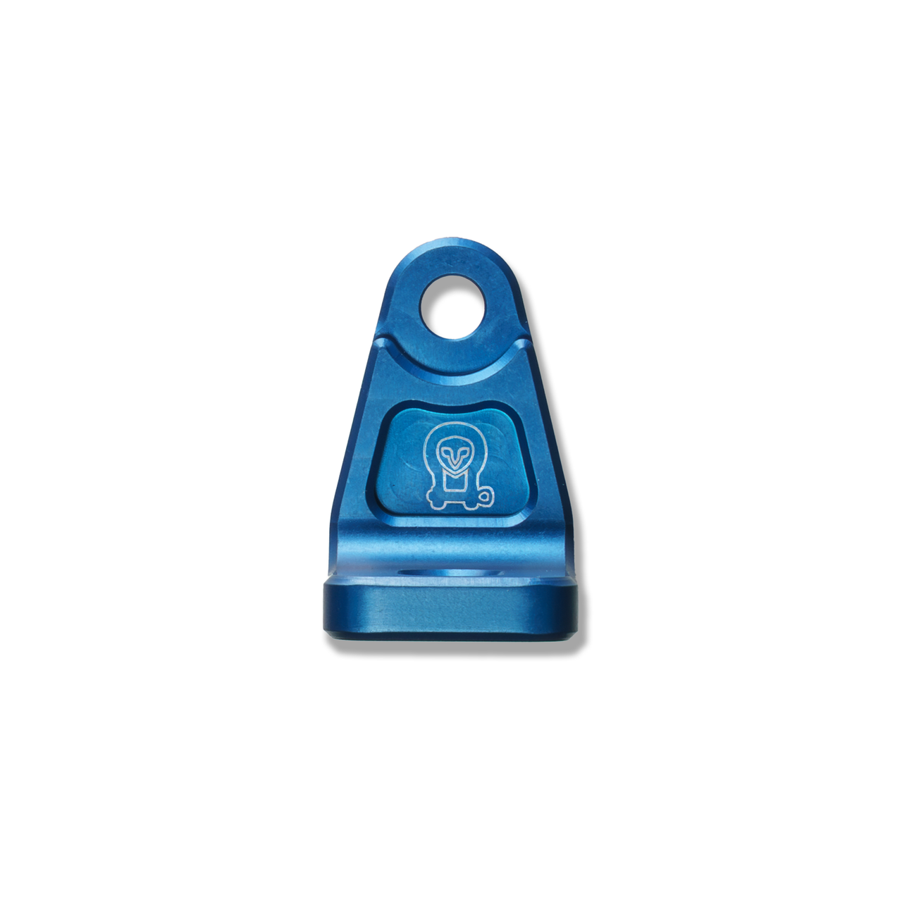 Blue anodized billet aluminum mount for Sprinter Hood Strut Pro Kit by Owl