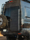 Rear door Sprinter van equipped with Owl B2 Classic Sprinter Bike Rack and Box Carrier for secure transport of bikes and cargo boxes