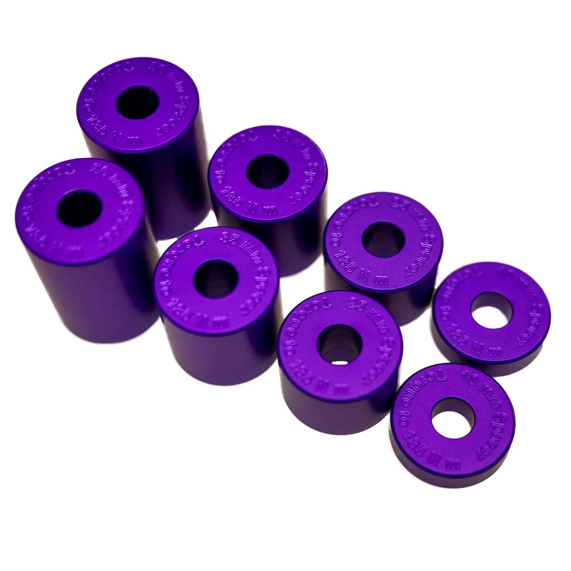 Driveline spacers for lifted 4x4 Sprinters, CNC-machined and powder-coated for durability.