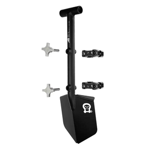 Recovery Shovel with integrated mount, lightweight billet aluminum design for overlanding and off-roading.