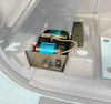 Underseat air compressor system for INEOS Grenadier installed beneath seat.
