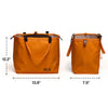 Orange RUX 25L Bag with handles and adjustable strap, measuring 13.8" x 12.2" x 7.9", versatile for packing and nesting inside RUX 70L bag