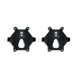 LP4 Grille Light Mounts for INEOS Grenadier, front view of two black mounts for rally lighting.