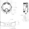 LP6 LED Light diagram with dimensions and specifications for off-road vehicles.