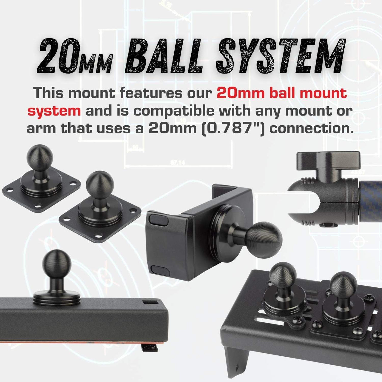 Bulletpoint GoPro Mount - Compatible with 20mm Mounting Balls - Owl Outdoor