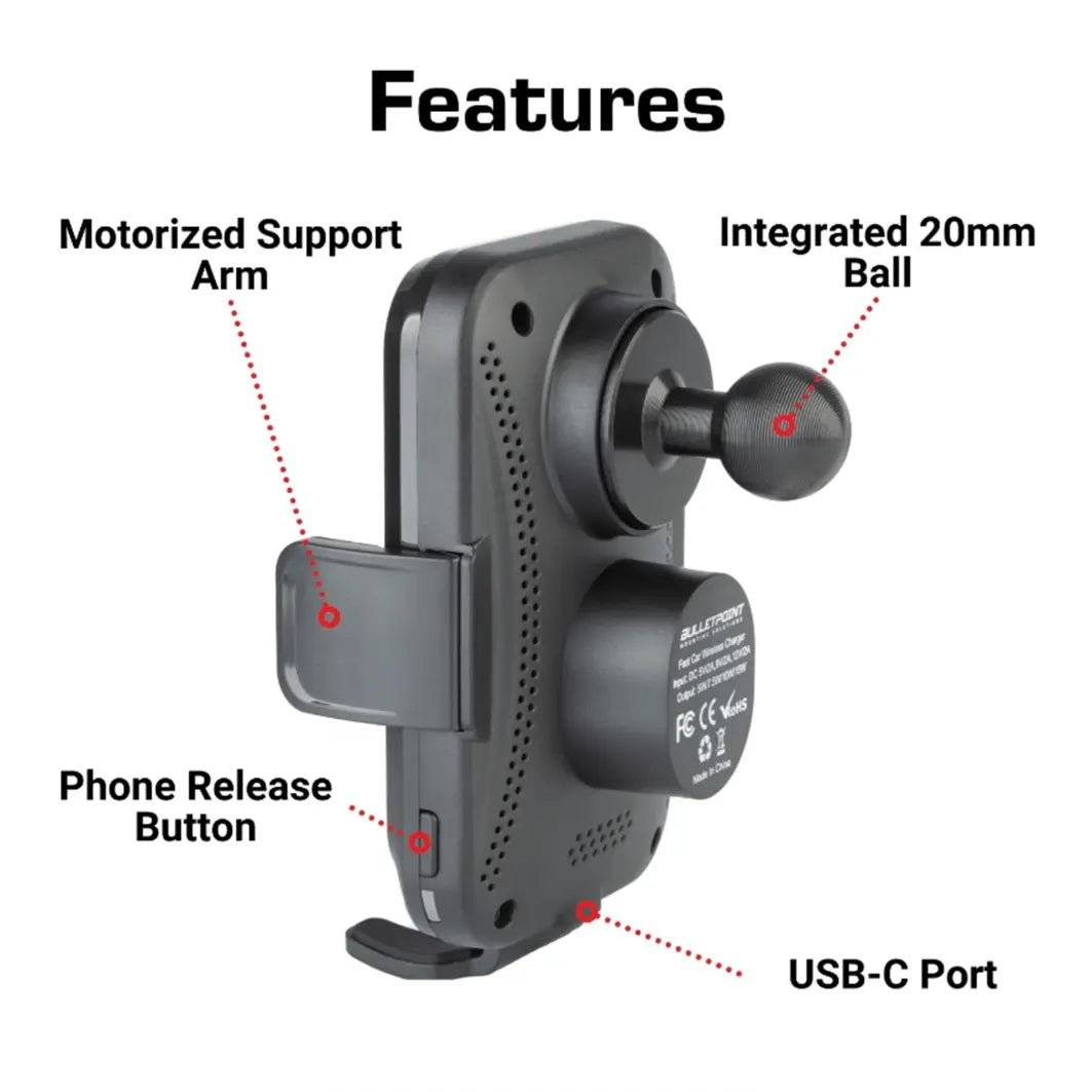 Wireless Phone Charger with Motorized Cradle – view 2