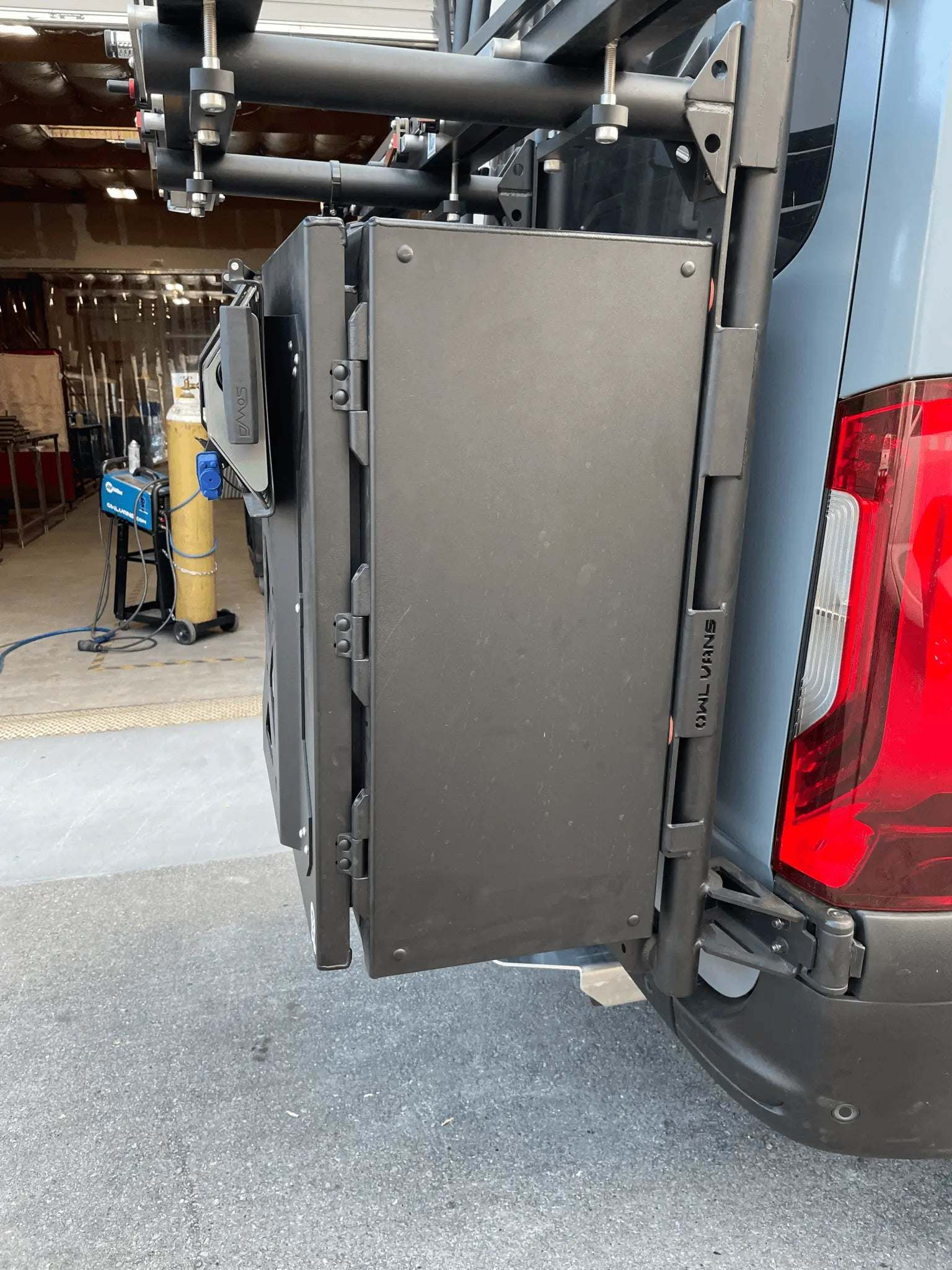 Large Expedition Box mounted on a vehicle, showcasing rugged aluminum construction and black powder coat finish.
