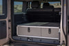 Side X Side Drawer Module installed in vehicle rear cargo area with dual drawers and matte gray finish