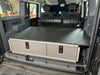 Side X Side Drawer Module with fitted top plate installed in vehicle cargo area
