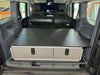 Side X Side Drawer module with fitted top plate installed in vehicle cargo area