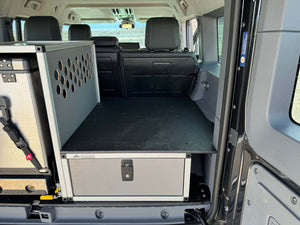 Explore Series single drawer module with fitted top plate installed in vehicle cargo area