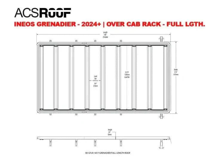 ACS Full Length Platform Roof Rack design for INEOS Grenadier.