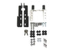 GateKEEPER for INEOS Grenadier components and installation kit displayed, featuring keys, brackets, screws, and bolts from Leitner Designs.