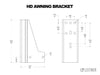 HD awning bracket technical drawing for INEOS Grenadier by Leitner Designs.
