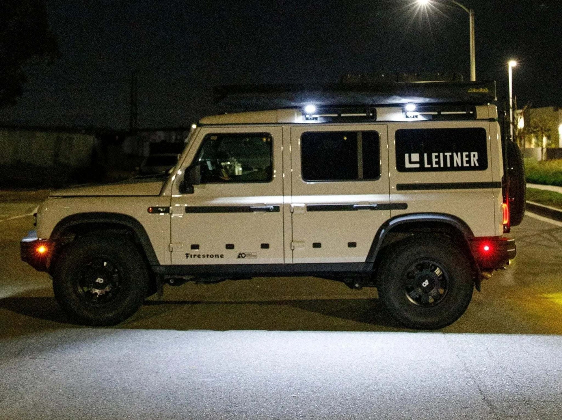 Scene Light Bracket for INEOS Grenadier by Leitner Designs, enhancing utility and aesthetics for adventure rigs.