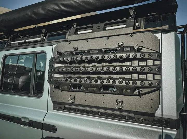 Side Kick Accessory Panel for INEOS Grenadier mounted on vehicle.