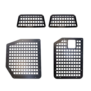 Rear Door Modular MOLLE storage panels set for 2019+ Mercedes Sprinter van with laser-cut durable design.