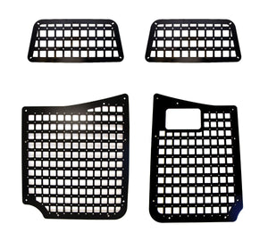 Black satin Rear Door Modular MOLLE Storage Panels set for Mercedes Sprinter 2007-2018 made of aerospace aluminum