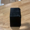 Black winch fairlead with minor scuffs, 1.5" thick, satin black powdercoat finish.