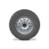 Graphite grey Owl Talon Sprinter wheel with minor scuffs, lightweight aluminum and high load capacity.