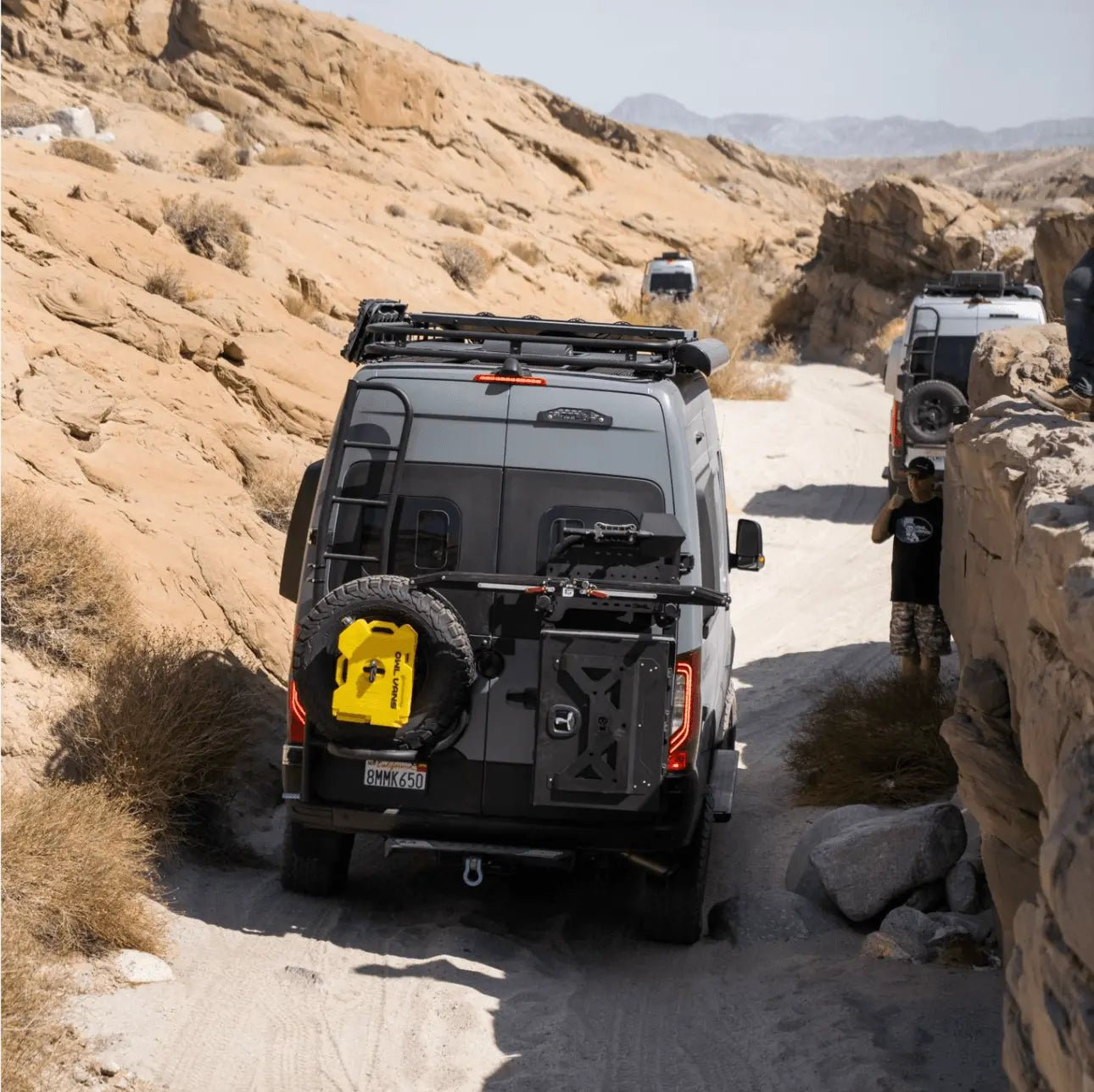 Bike Rack for Sprinter van equipped for off-road travel with B2 Classic Carrier.