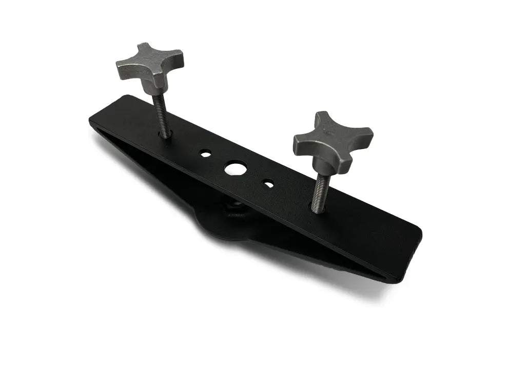 Expedition Handle 2.0 for Ladder or Tire Carrier, black anodized aluminum with mounting bolts.