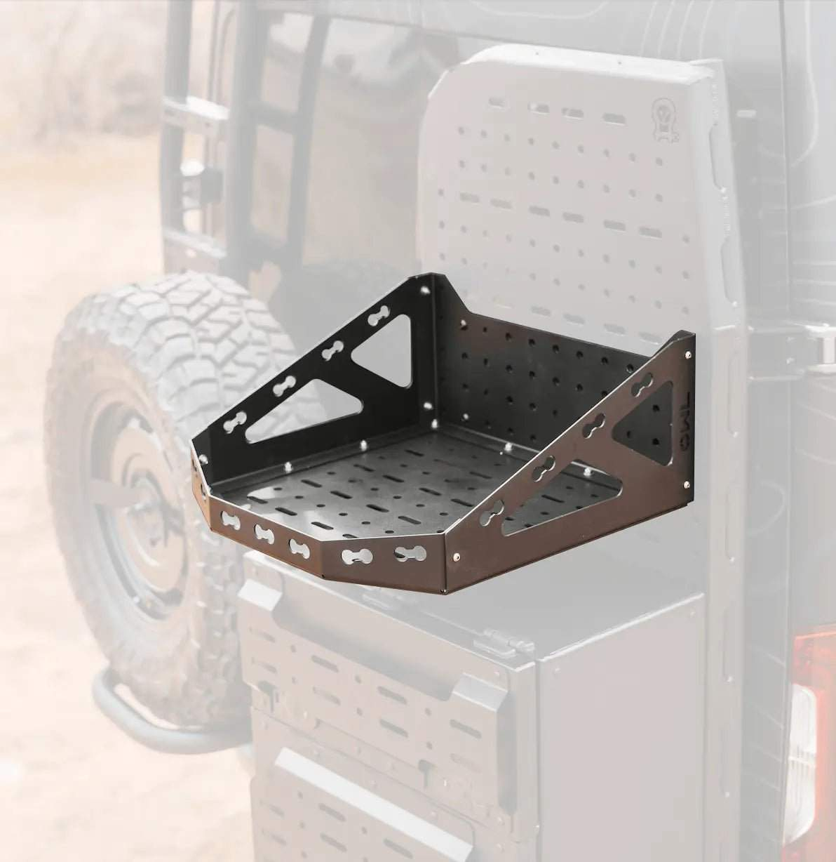 Gear Basket for B2 Pro mounted on a vehicle for easy outdoor storage.