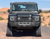 Highline Winch Bumper on INEOS Grenadier for rugged off-road use.