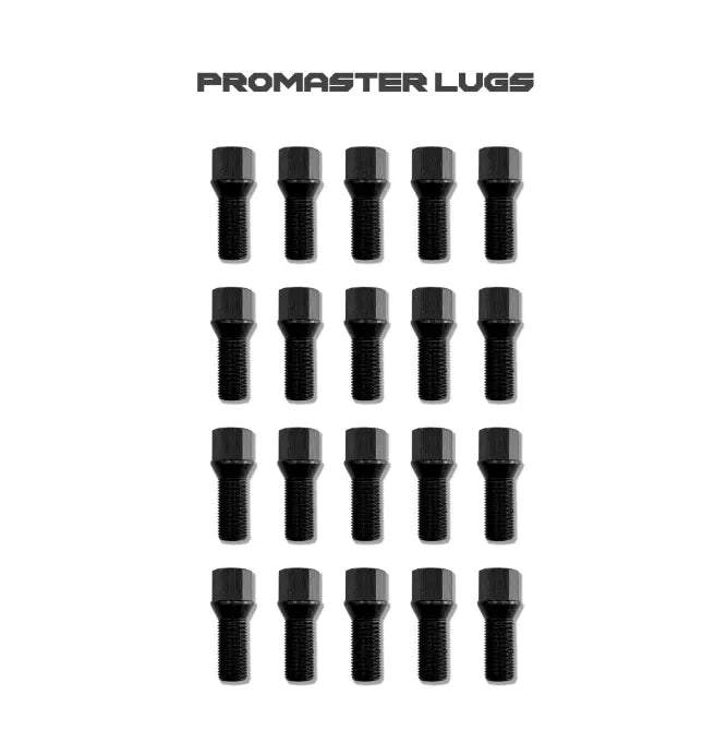 Lug Bolts Set of 20 for Promaster, durable and aesthetic upgrade for rigs.