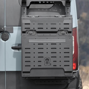Heavy-duty Owl Monster Box 30 van storage box mounted on vehicle rear for rugged adventure use