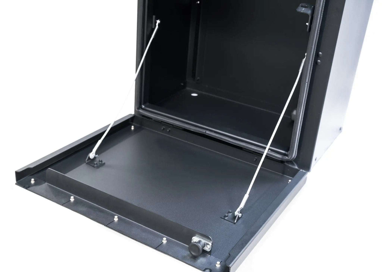 Open box #4 Van storage box Monster 40 with fold-down door and waterproof TIG-welded steel construction for rugged off-road