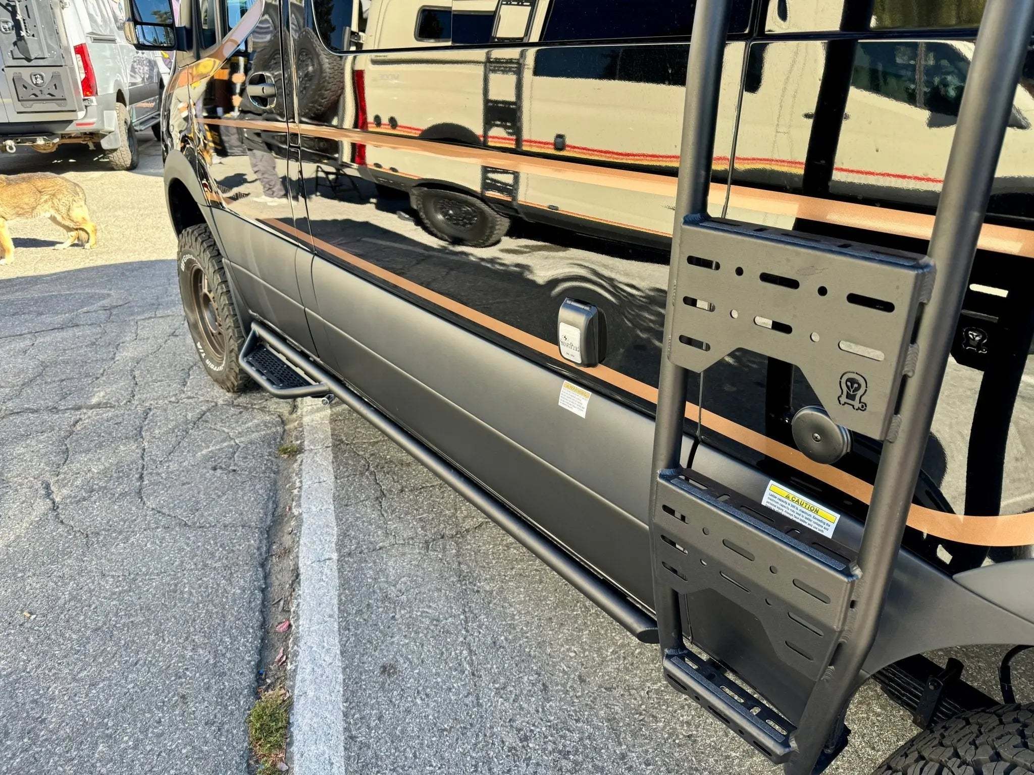 Sprinter Side Steps | Trail: TIG-welded Aluminum | Manufactured by
