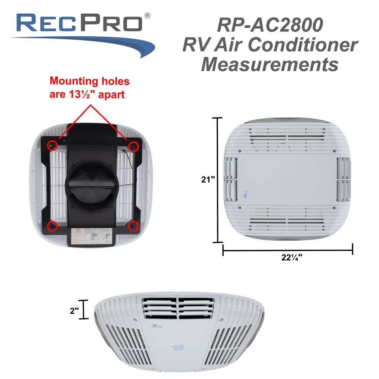 RecPro RV Air Conditioner : 9.5k Quiet Low Profile - Owl Outdoor