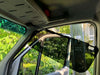 Multi Axis Sun Visor for Sprinter installed inside vehicle.