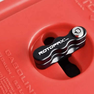 Rotopax Locking Mount on red fuel container.