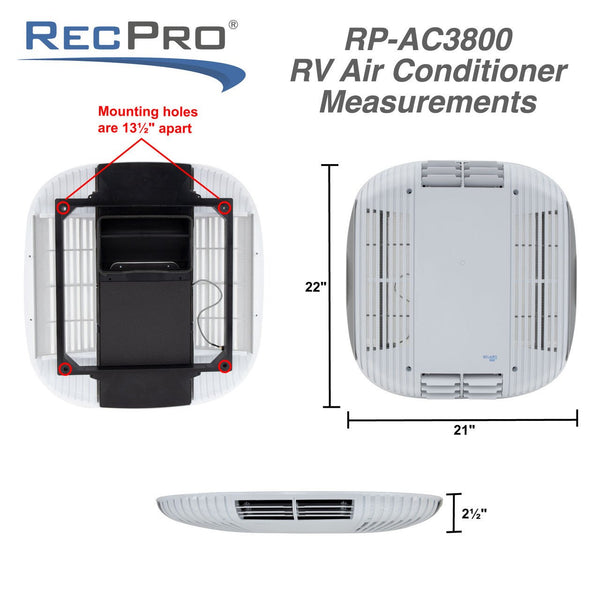 RV Air Conditioner 15K Quiet AC Unit with Heat Pump, Remote Control [RecPro] - Owl Vans