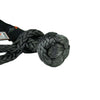 Black high-strength synthetic soft shackle with protective sleeve and 7/16" diameter for heavy-duty recovery use