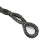 High-strength black synthetic soft shackle with protective sleeve and loop end for recovery use