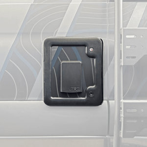 Toilet/Cassette Active Charcoal Vent System mounted on vehicle exterior for off-grid use.