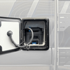 ToiletCassette Active Charcoal Vent System for off-grid living installation in vehicle.