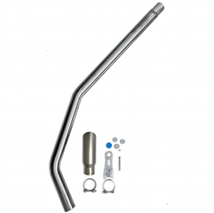 Owl Stainless Exhaust kit for 144" Sprinter with stainless steel pipe, tip, clamps, and mounting hardware