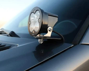 Hoodline Light Mount for Sprinter with LED pod on vehicle hood.