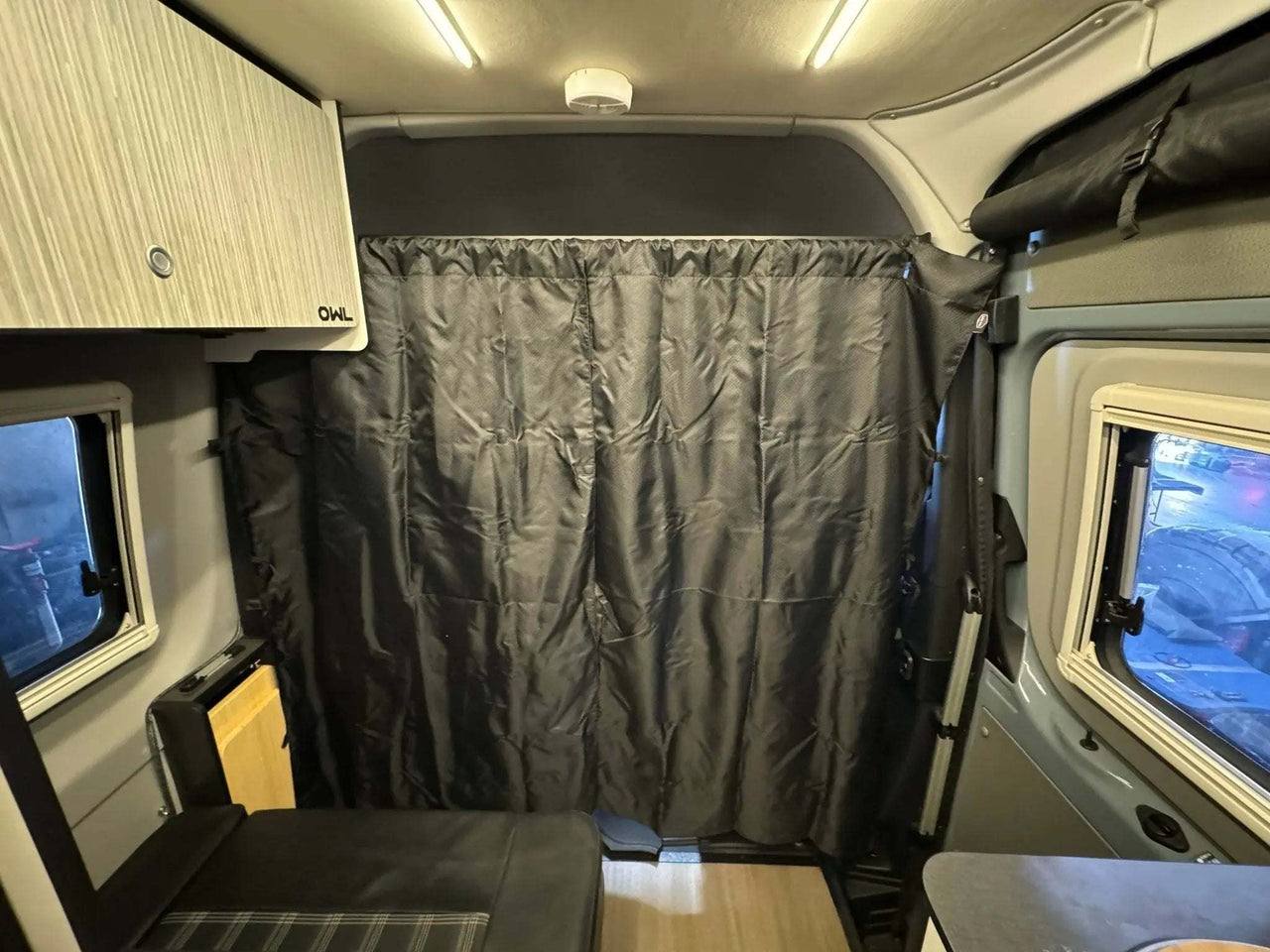 Van Wife Components 2019+ Sprinter Headliner Shelf with Curtain Rod - Owl Outdoor