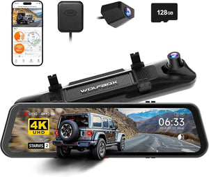 G900Pro Smart Rear View Mirror with 4K UHD display and integrated GPS.